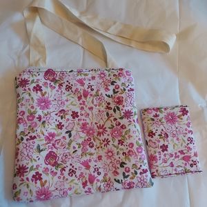 Pink flower crossbody bag with matching wallet